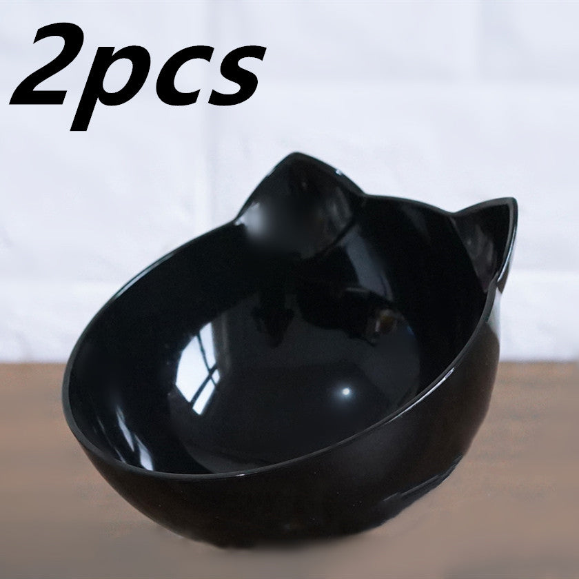 New Inclined Oblique Mouth Transparent Single Pet Bowl